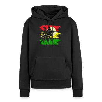 Jamaïque Reggae Rastafari - Sweat à capuche Premium bio Femme - noir - Devant - Julia (174cm)