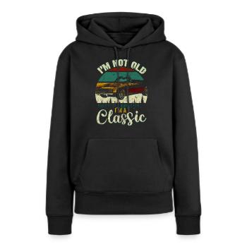 Klassische Autos - Frauen Premium Bio Hoodie - Schwarz - Vorne - Julia (174cm)