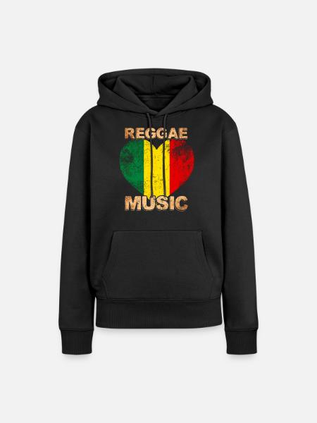 Reggae Musik - Frauen Premium Bio Hoodie - Schwarz