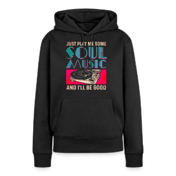 Musique Soul - Sweat à capuche Premium bio Femme - noir - Devant - Julia (174cm)