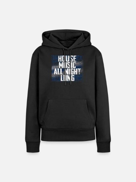 House Musik - Frauen Premium Bio Hoodie - Schwarz