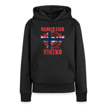 Norwegischer Wikinger - Frauen Premium Bio Hoodie - Schwarz - Vorne - Julia (174cm)