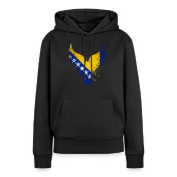 Bosnien Flagge - Frauen Premium Bio Hoodie - Schwarz - Vorne - Julia (174cm)
