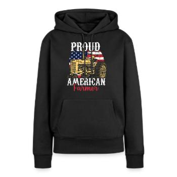 Stolzer Amerikanischer Landwirt - Frauen Premium Bio Hoodie - Schwarz - Vorne - Julia (174cm)