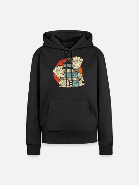 Japanische Kunst - Frauen Premium Bio Hoodie - Schwarz