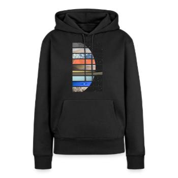 Planètes du système solaire - Sweat à capuche Premium bio Femme - noir - Devant - Julia (174cm)