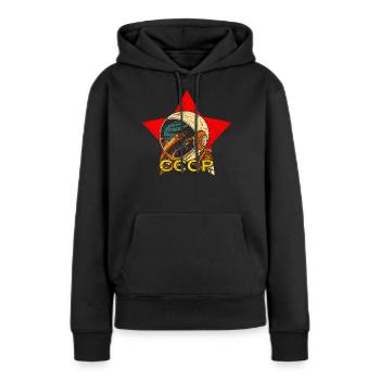 Espace de l’Union soviétique - Sweat à capuche Premium bio Femme - noir - Devant - Julia (174cm)