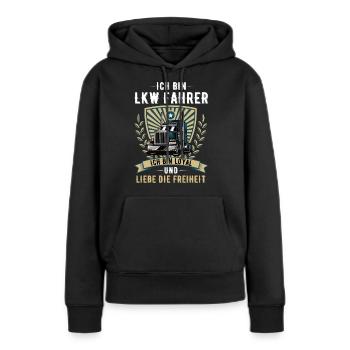 Lkw Trucker Fernfahrer Truck lkw fahrer brummi - Frauen Premium Bio Hoodie - Schwarz - Vorne - Julia (174cm)