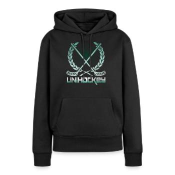 Unihockey - Frauen Premium Bio Hoodie - Schwarz - Vorne - Julia (174cm)