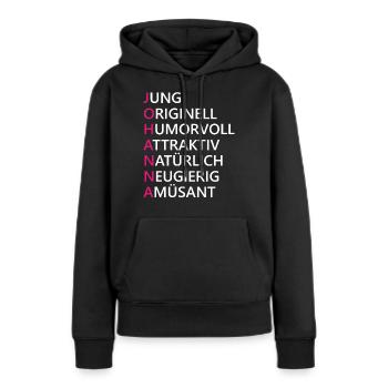 Johanna Name Geschenk - Frauen Premium Bio Hoodie - Schwarz - Vorne - Julia (174cm)