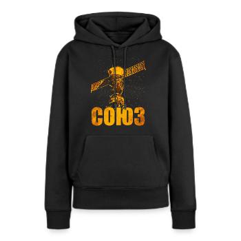 Soyouz Spacecraft Union soviétique - Sweat à capuche Premium bio Femme - noir - Devant - Julia (174cm)
