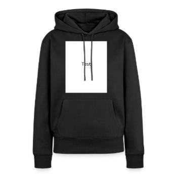 Test - Frauen Premium Bio Hoodie - Schwarz - Vorne - Julia (174cm)