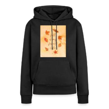 Cas - Sweat à capuche Premium bio Femme - noir - Devant - Julia (174cm)
