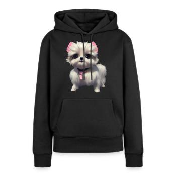 Malteser Hund - Malteser - Frauen Premium Bio Hoodie - Schwarz - Vorne - Julia (174cm)
