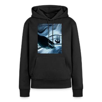 La résolution - Sweat à capuche Premium bio Femme - noir - Devant - Julia (174cm)