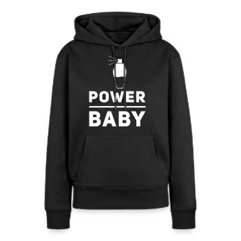 Bébé Puissance - Sweat à capuche Premium bio Femme - noir - Devant - Julia (174cm)