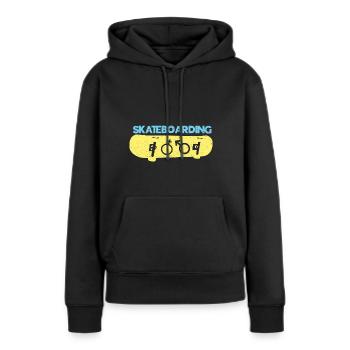 Skateboard Skateboard Skate Skater Skateboard - Sweat à capuche Premium bio Femme - noir - Devant - Julia (174cm)