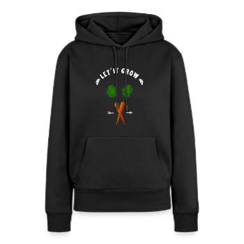 carotte grandir jardin fermier jardinier jardinier - Sweat à capuche Premium bio Femme - noir - Devant - Julia (174cm)