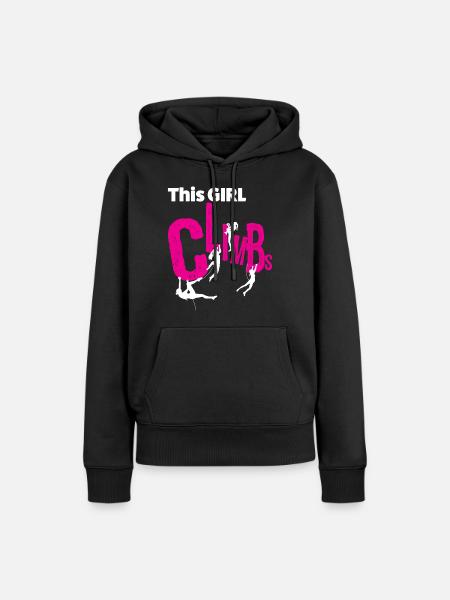 Klettern Dieses Mädchen klettert - Frauen Premium Bio Hoodie - Schwarz