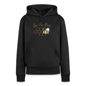Abeille sauvetage apiculteur miel miel cadeau - Sweat à capuche Premium bio Femme - noir - Devant - Julia (174cm)