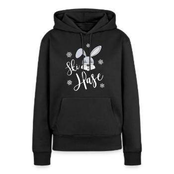 Skihase - Frauen Premium Bio Hoodie - Schwarz - Vorne - Julia (174cm)
