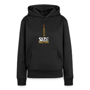 Motif Calibre Endurance - Sweat à capuche Premium bio Femme - noir - Devant - Julia (174cm)