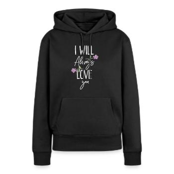 romantischer Liebesbeweis - Frauen Premium Bio Hoodie - Schwarz - Vorne - Julia (174cm)