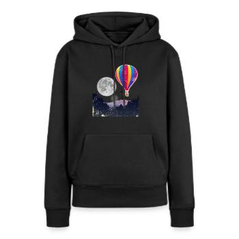 Heißluft-Ballon-Mond-Himmel-Sauerstoff-Ereignis-Party-Geschenk - Frauen Premium Bio Hoodie - Schwarz - Vorne - Julia (174cm)