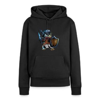 Ritter Pinguin Krieger Schwert Cavalier Rider Geschenk - Frauen Premium Bio Hoodie - Schwarz - Vorne - Julia (174cm)