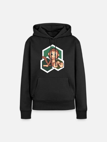 Süßes Äffchen - Frauen Premium Bio Hoodie - Schwarz