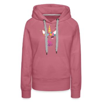 Grande sœur - Sweat à capuche Premium bio Femme - mauve - Devant - Isabella (175cm)