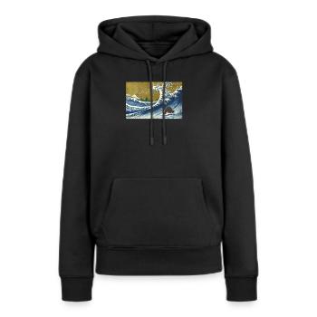 Furet - Sweat à capuche Premium bio Femme - noir - Devant - Julia (174cm)