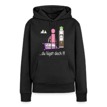 Lustiges Badezimmer Bild - Frauen Premium Bio Hoodie - Schwarz - Vorne - Julia (174cm)