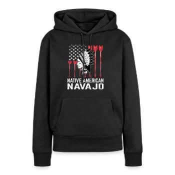 Navajo Tribe Native American Indian Indianer - Frauen Premium Bio Hoodie - Schwarz - Vorne - Julia (174cm)
