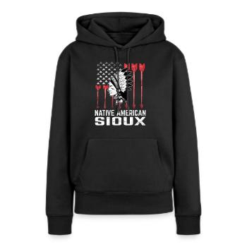 Sioux Tribe Native American Indian Indianer - Sweat à capuche Premium bio Femme - noir - Devant - Julia (174cm)