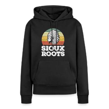 Sioux Tribe Native American Indian Indianer - Sweat à capuche Premium bio Femme - noir - Devant - Julia (174cm)