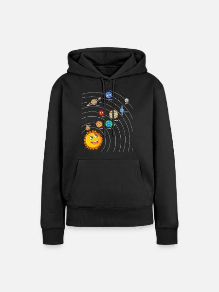 Sonnensystem - Frauen Premium Bio Hoodie - Schwarz