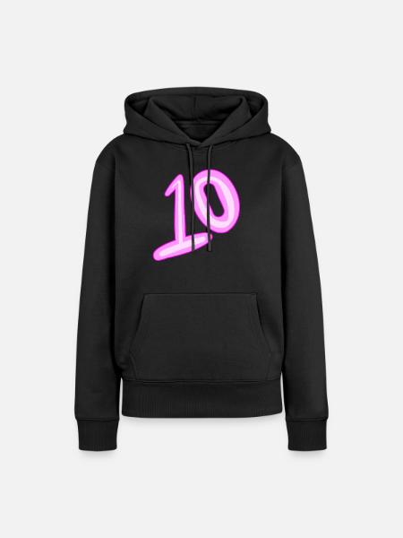 10 - Frauen Premium Bio Hoodie - Schwarz