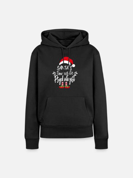 Santas Lieblingspsychologe - Frauen Premium Bio Hoodie - Schwarz