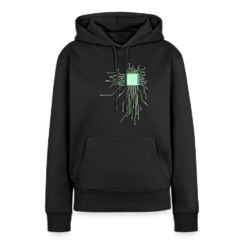 conseil d’administration core cpu ordinateur nerd pc humour geek code - Sweat à capuche Premium bio Femme - noir - Devant - Julia (174cm)