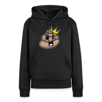 Roi du caca - Sweat à capuche Premium bio Femme - noir - Devant - Julia (174cm)