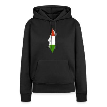 drapeau hongrois fier hongrois patriotique - Sweat à capuche Premium bio Femme - noir - Devant - Julia (174cm)