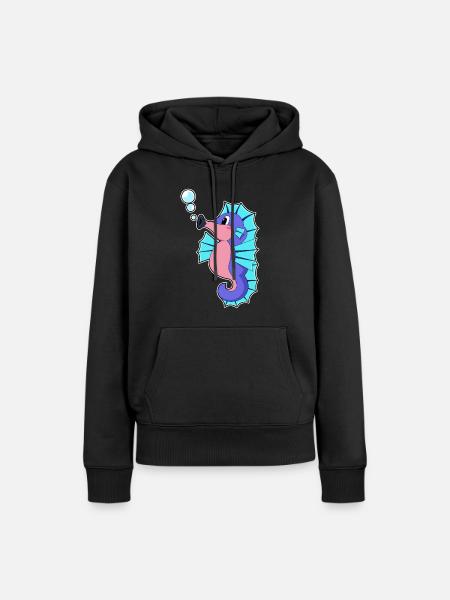 Süßes Seepferdchen - Frauen Premium Bio Hoodie - Schwarz