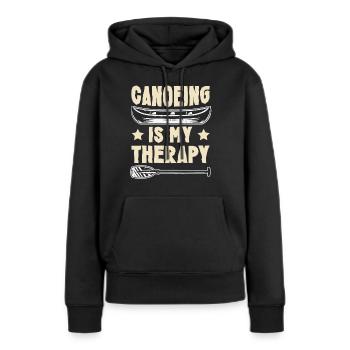 Canoë Canoë Canoë - Sweat à capuche Premium bio Femme - noir - Devant - Julia (174cm)