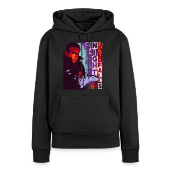 Horror Drakula Vampir, Fledermaus, lustiger Spruch - Frauen Premium Bio Hoodie - Schwarz - Vorne - Julia (174cm)