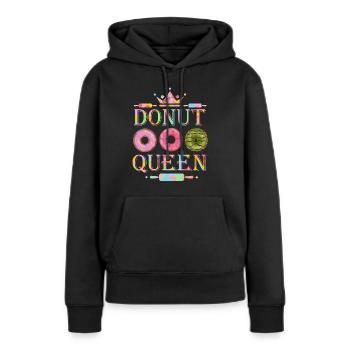 Donuts, Donuts backen, Donut-Queen lustiger Spruch - Frauen Premium Bio Hoodie - Schwarz - Vorne - Julia (174cm)