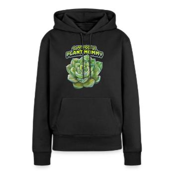 Sukkulenten, Plant-Mommy, lustiger Spruch, Pun - Frauen Premium Bio Hoodie - Schwarz - Vorne - Julia (174cm)