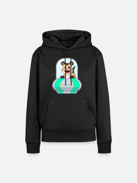 Erdmännchen Raumschiff Weltraum - Frauen Premium Bio Hoodie - Schwarz