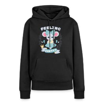 Niedliche Maus, Mouse, Kawaii-Maus lustiger Spruch - Frauen Premium Bio Hoodie - Schwarz - Vorne - Julia (174cm)