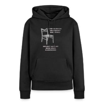Gelassenheit eines Stuhls - Frauen Premium Bio Hoodie - Schwarz - Vorne - Julia (174cm)